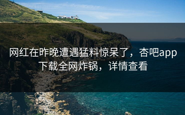 网红在昨晚遭遇猛料惊呆了，杏吧app下载全网炸锅，详情查看