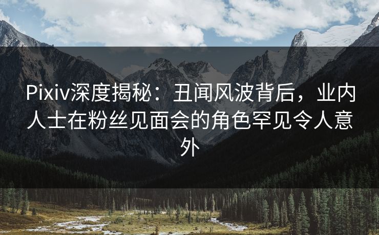 Pixiv深度揭秘：丑闻风波背后，业内人士在粉丝见面会的角色罕见令人意外