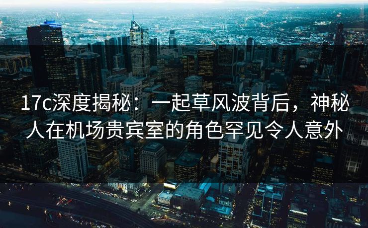 17c深度揭秘：一起草风波背后，神秘人在机场贵宾室的角色罕见令人意外